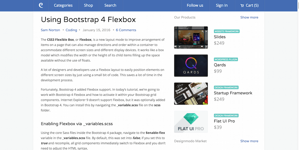 Verwenden von Bootstrap 4 Flexbox