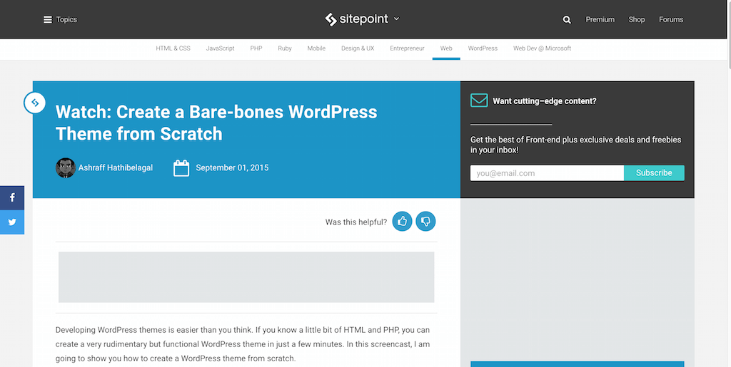 Stwórz motyw WordPress Bare-bones od Scratch