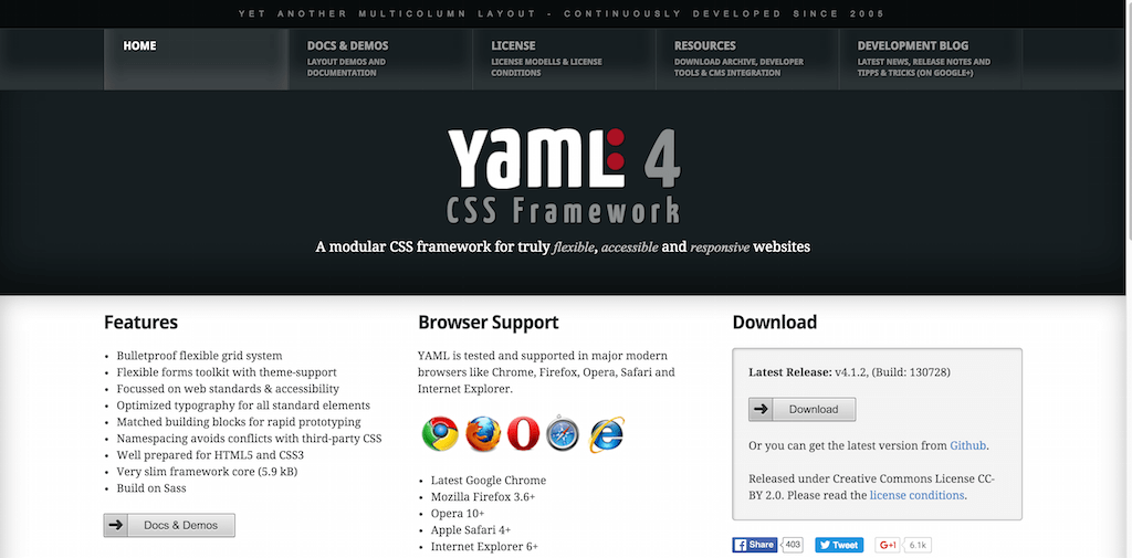 YAML CSS Framework — pour des sites Web vraiment flexibles, accessibles et réactifs