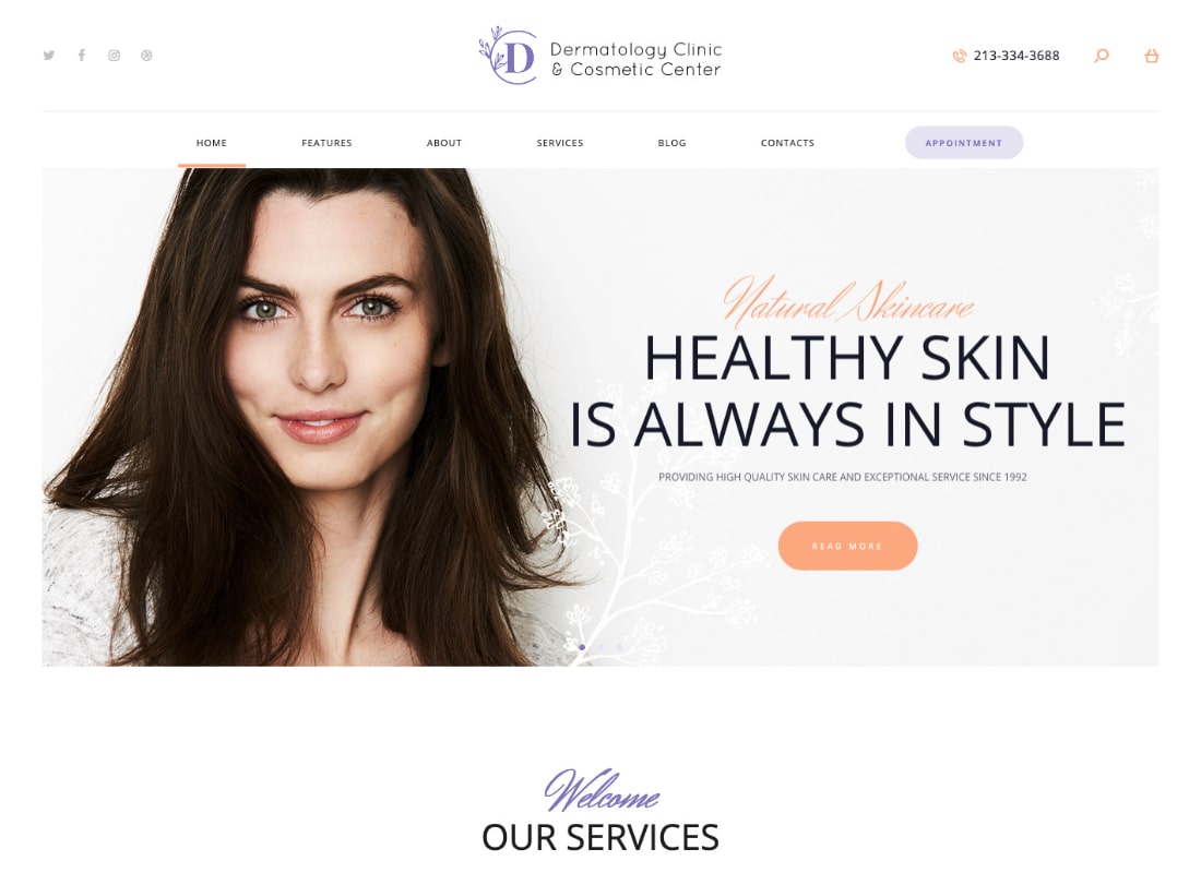 D&C | Dermatologische Klinik & Kosmetikzentrum WordPress Theme