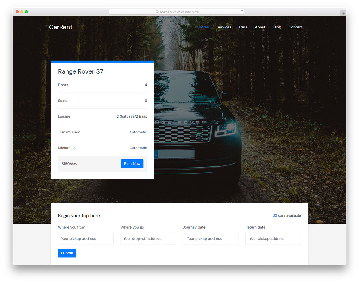 Modèle CSS gratuit de Carrent
