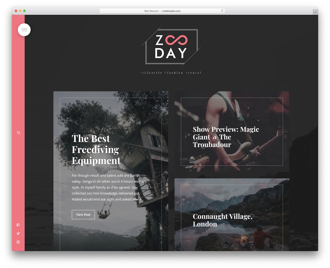 modèle de blog bootstrap zunday