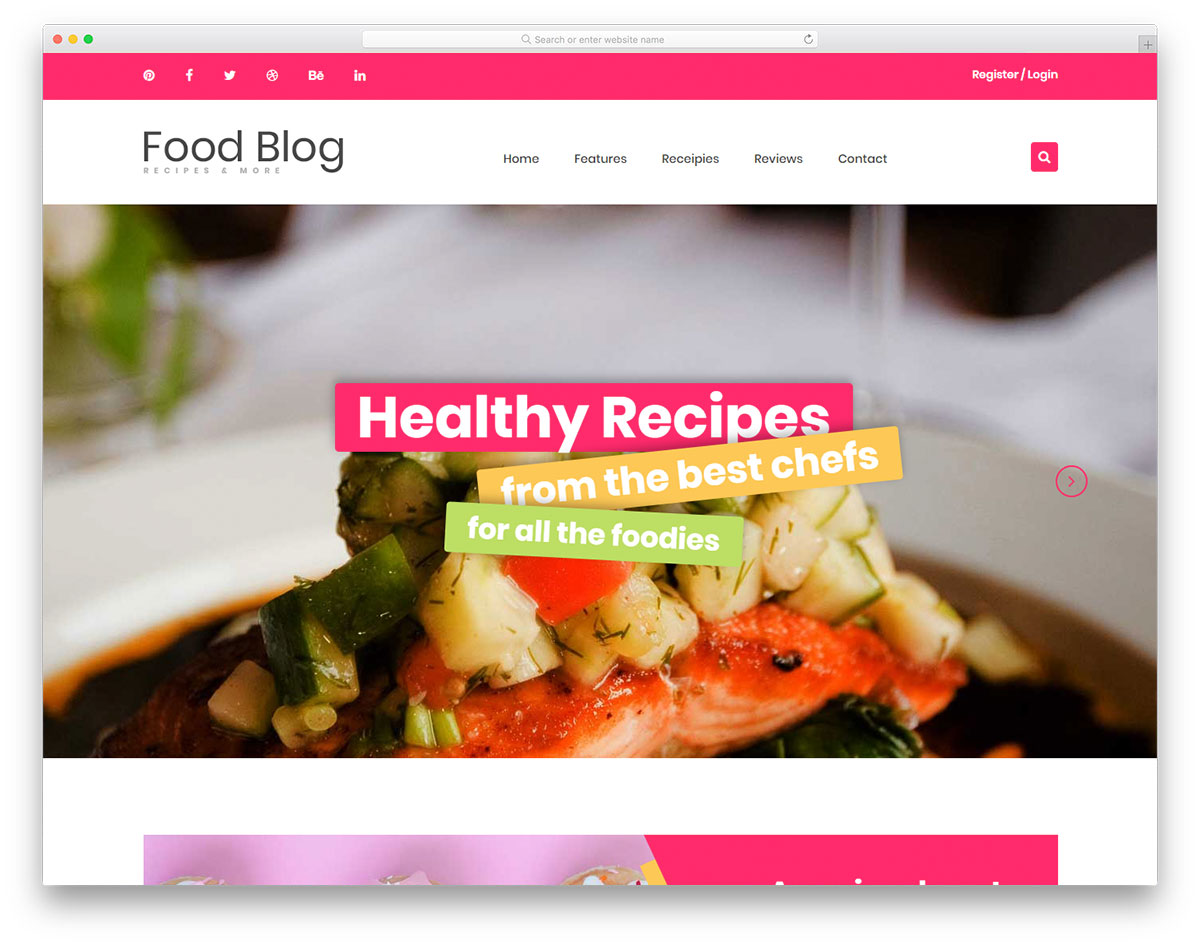 modèle gratuit de blog alimentaire