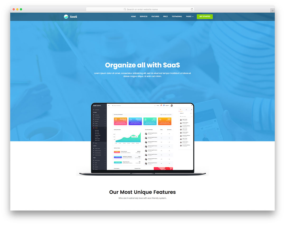 Saas free template