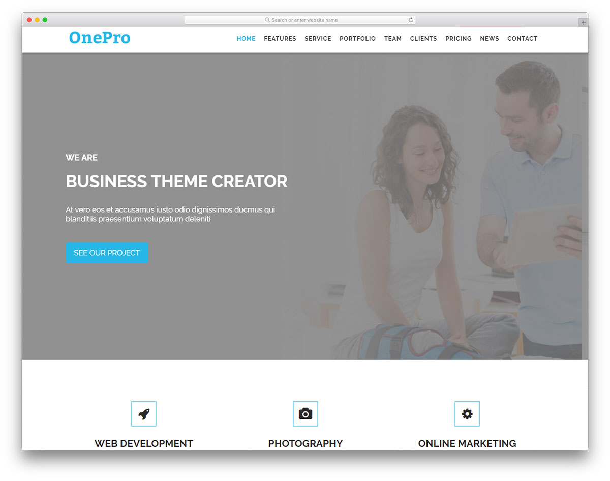 Modèle gratuit Onepro
