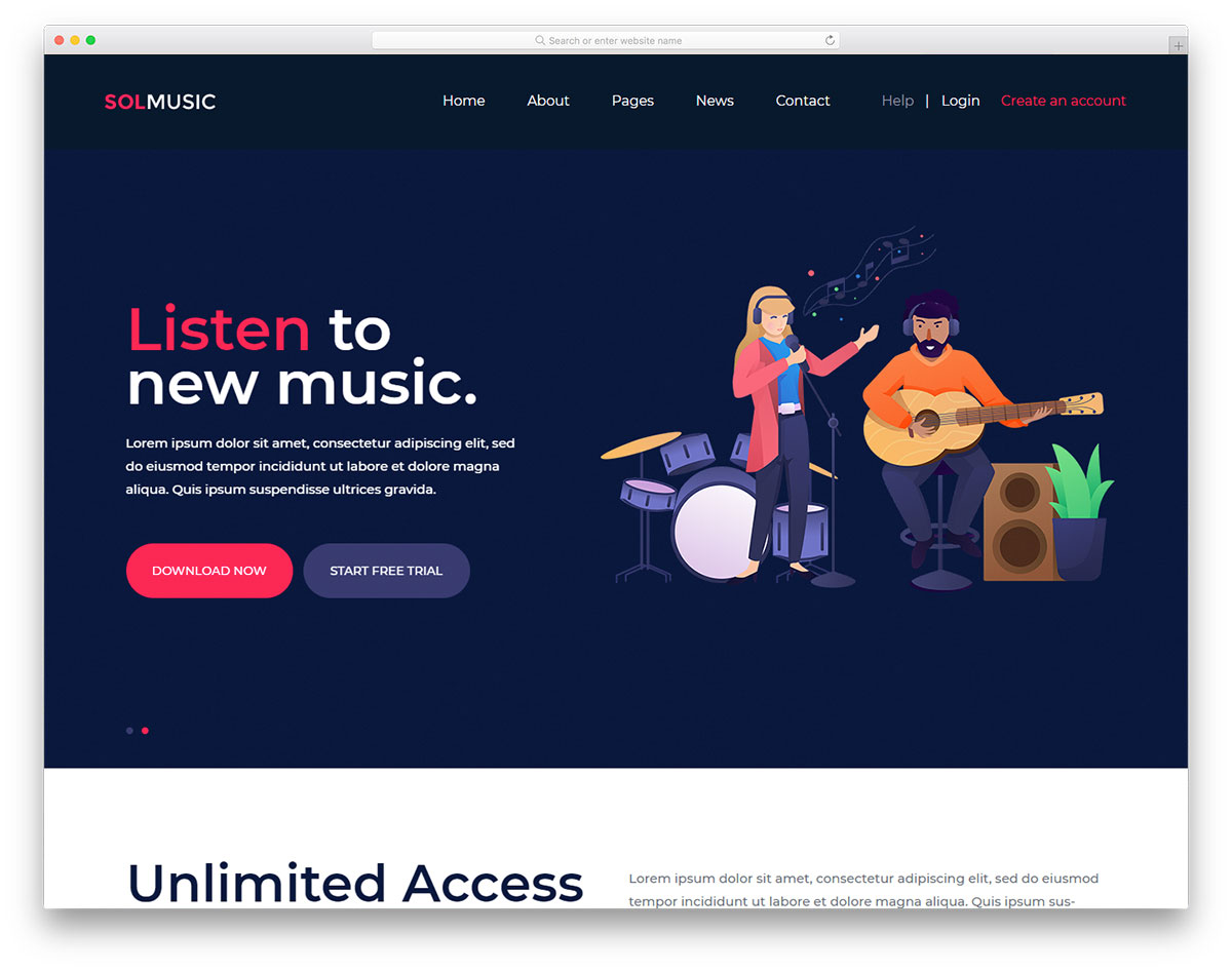 Modèle gratuit de Solmusic
