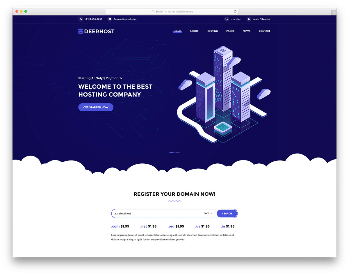 Modèle gratuit de Deerhost