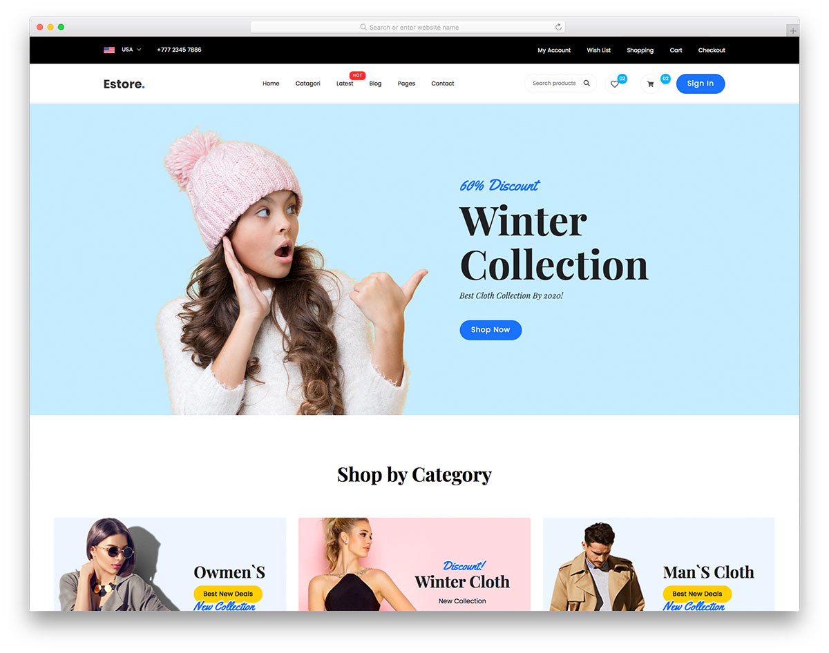 Modèle gratuit de boutique en ligne