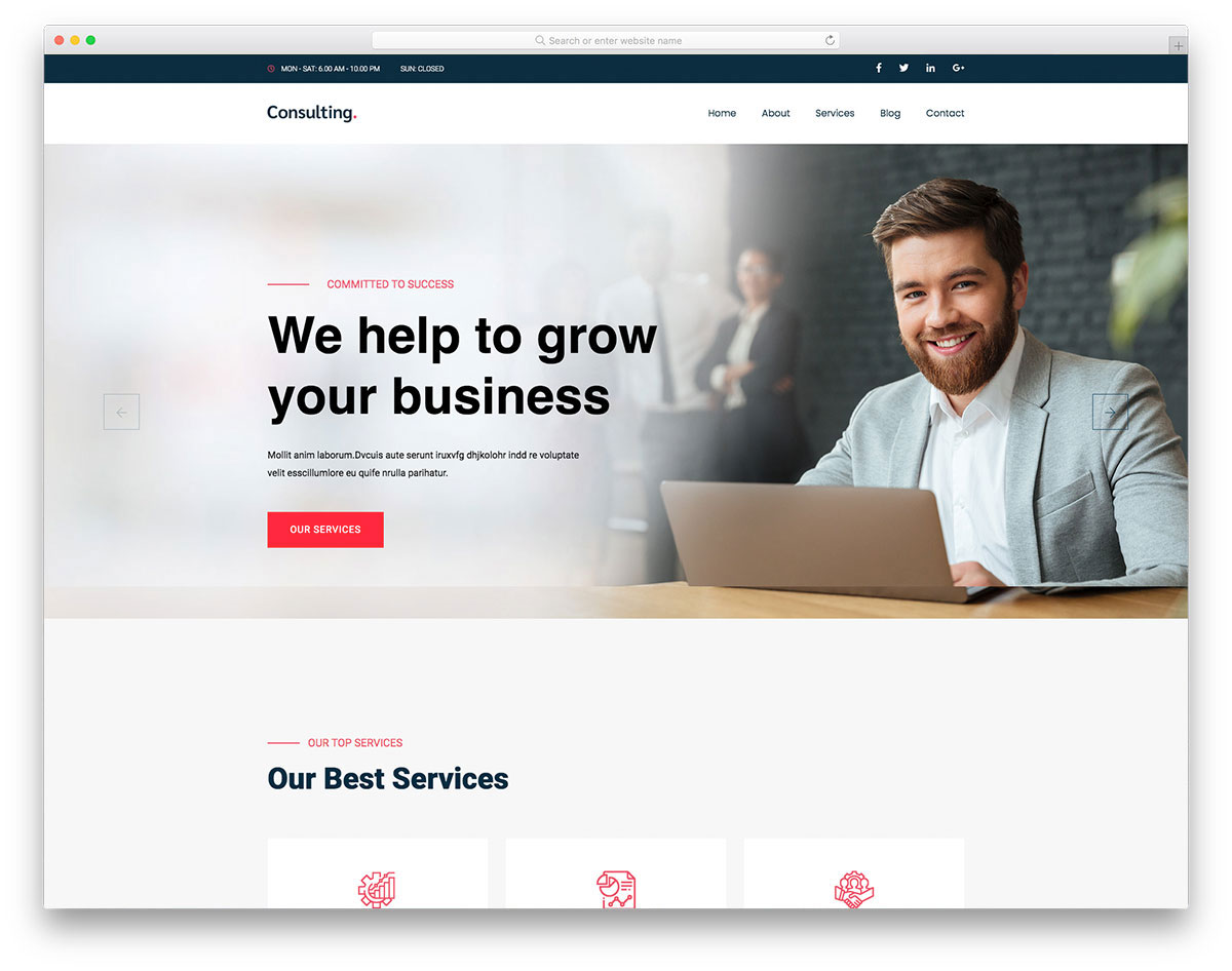 Modèle gratuit de Consultingbiz