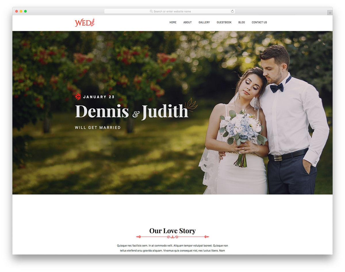 Modèle gratuit de mariage