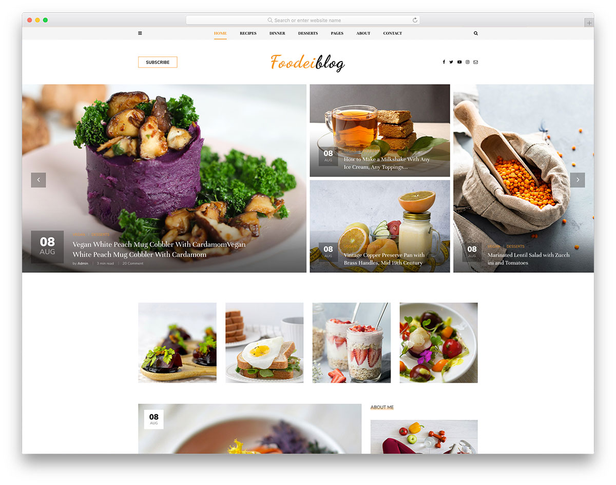 Modèle gratuit FoodeiBlog