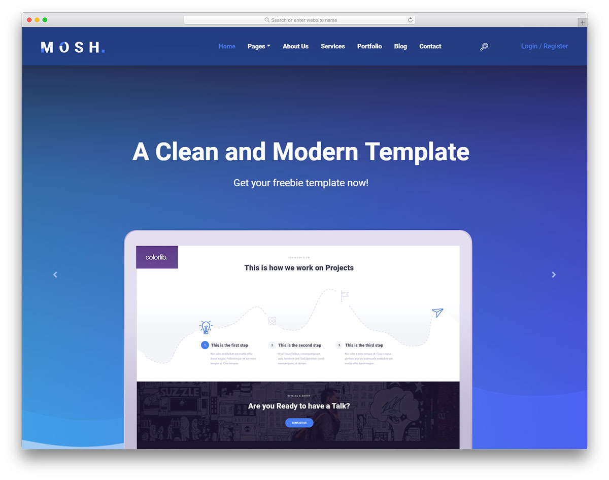 Modèle gratuit de Mosh