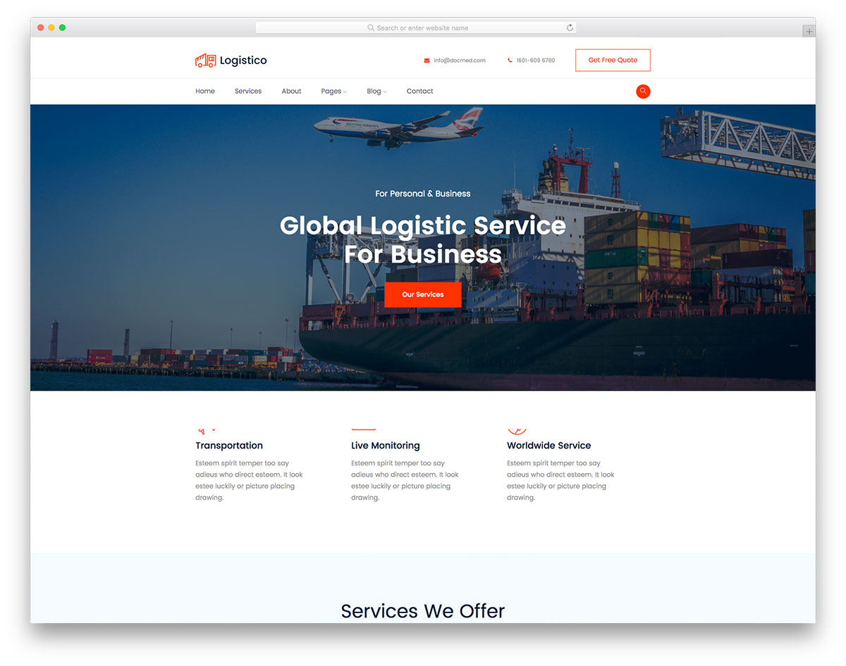 Modèle gratuit de logistique