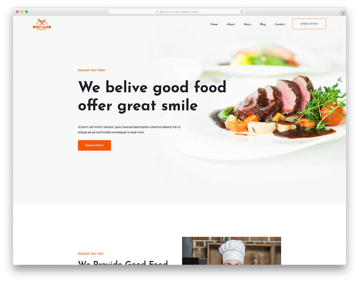 Modèle gratuit Allfood