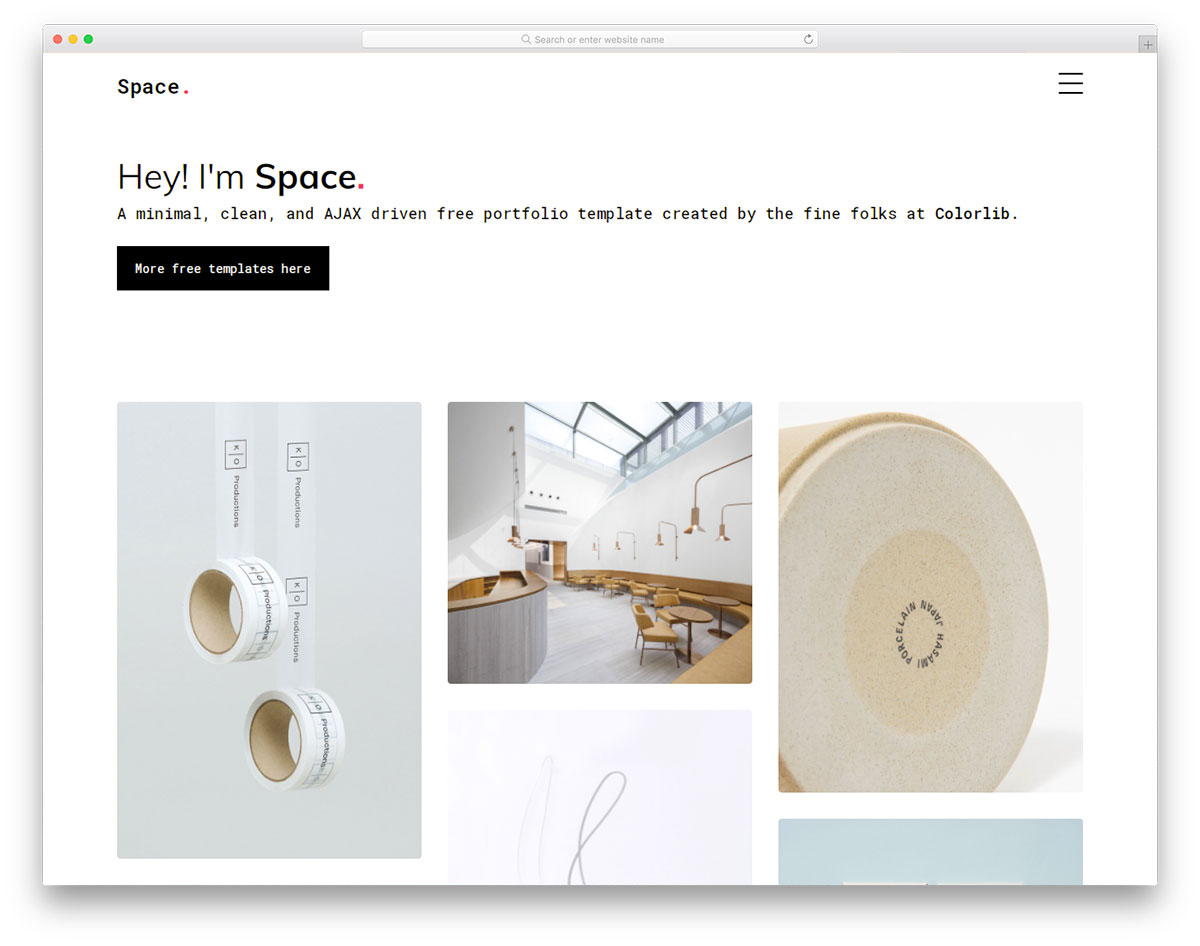 Modèle gratuit d'espace