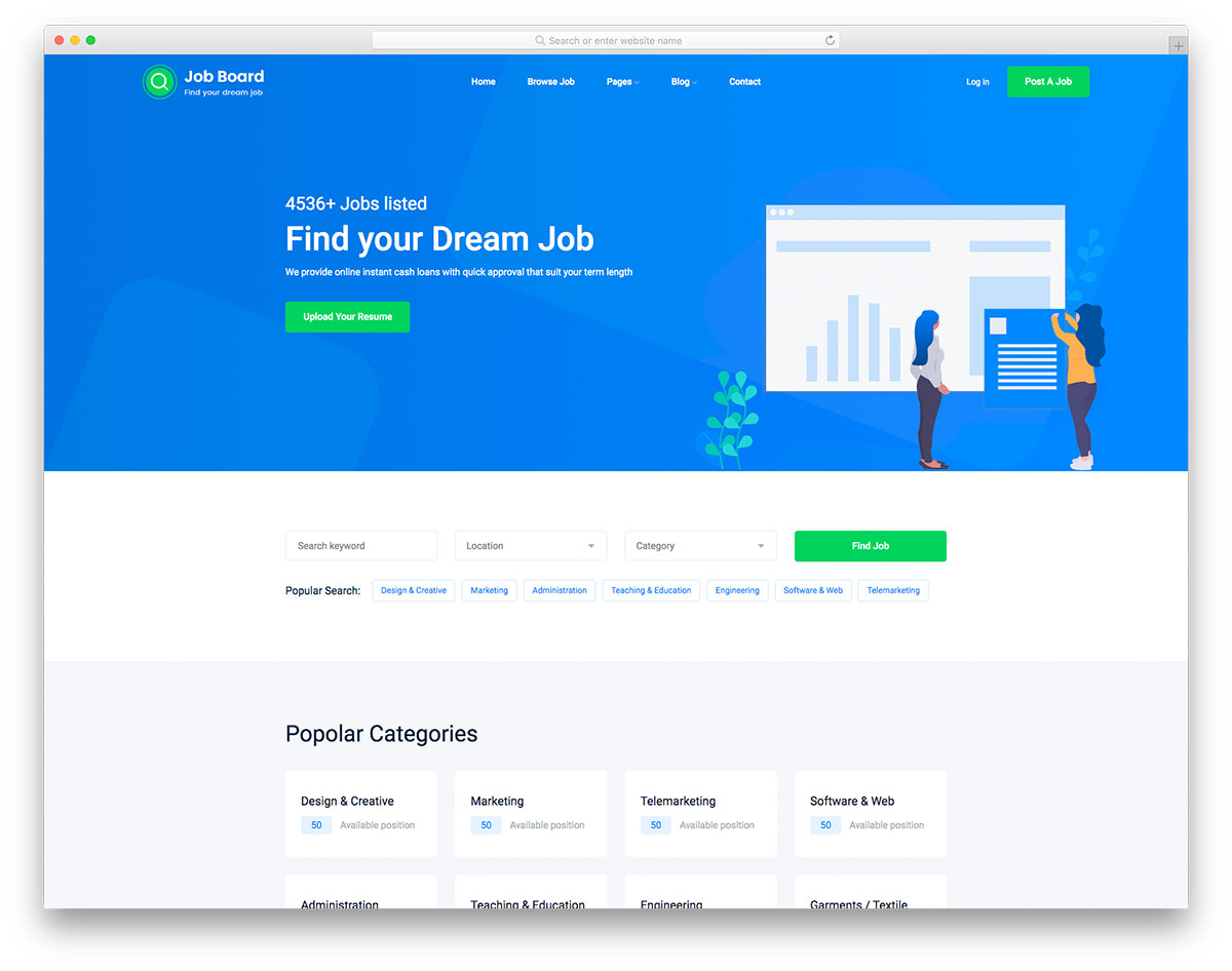 Modèle gratuit de Jobboard2