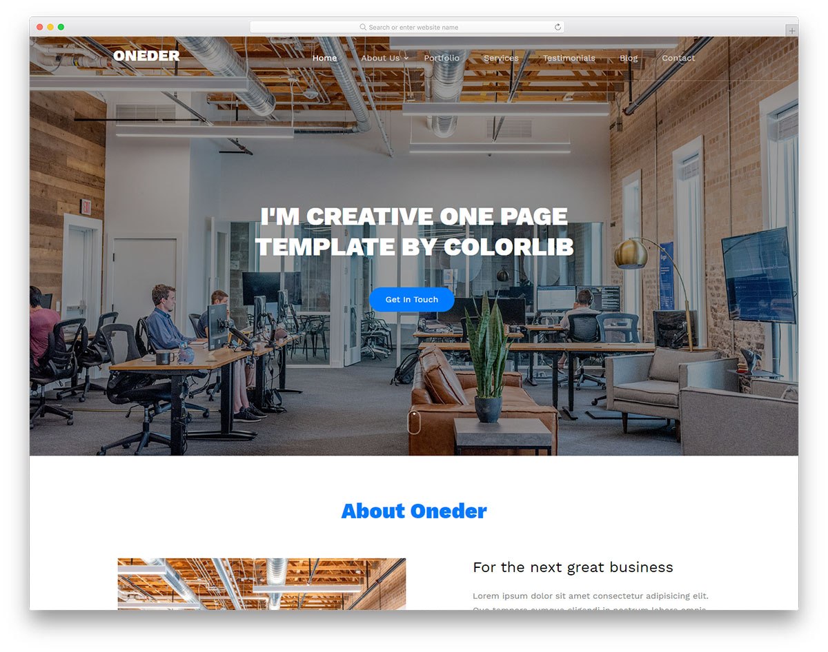 Modèle HTML simple Oneder