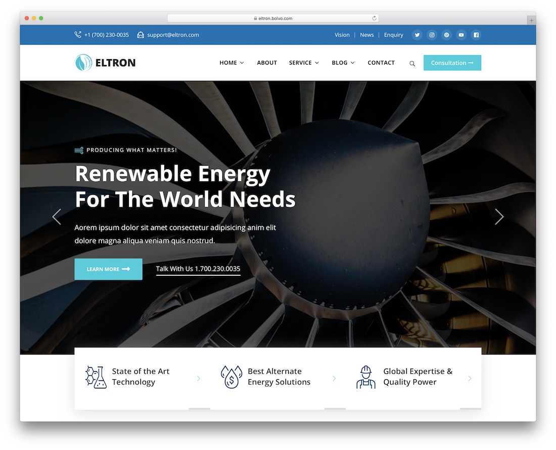tema eltron energia alternativa wordpress
