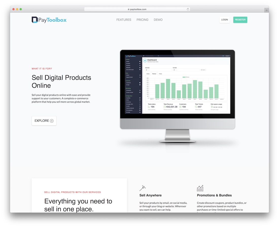 plate-forme paytoolbox pour la vente de produits numériques