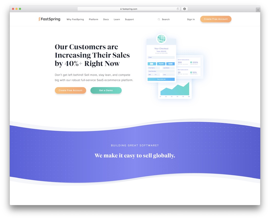 plate-forme fastspring pour la vente de produits numériques