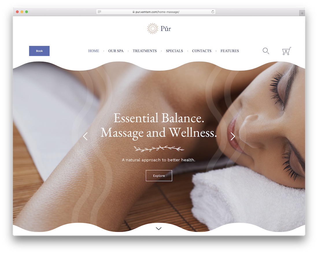 Pur spa masaj salonu wordpress teması.