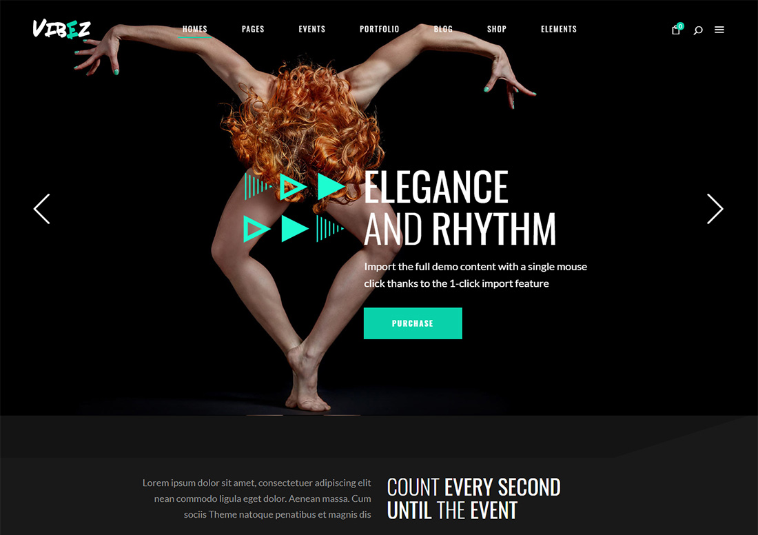 Vibez - motyw WordPress dla studia tańca