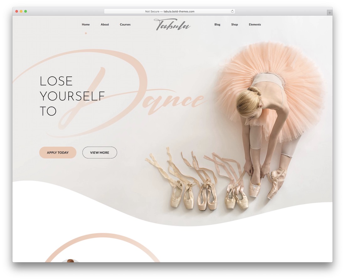 tabula wordpress motywy dla studia tańca