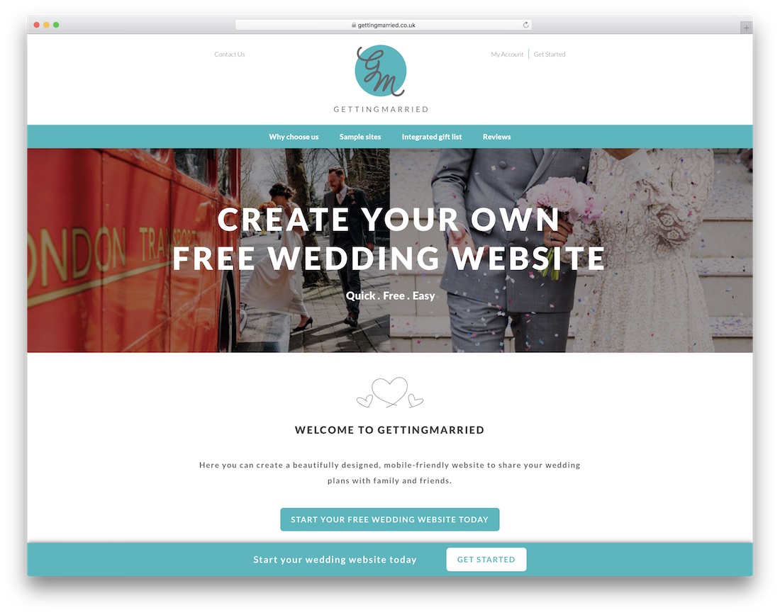 créateur de site Web de mariage se marier