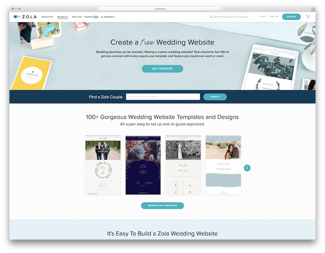 créateur de site de mariage zola