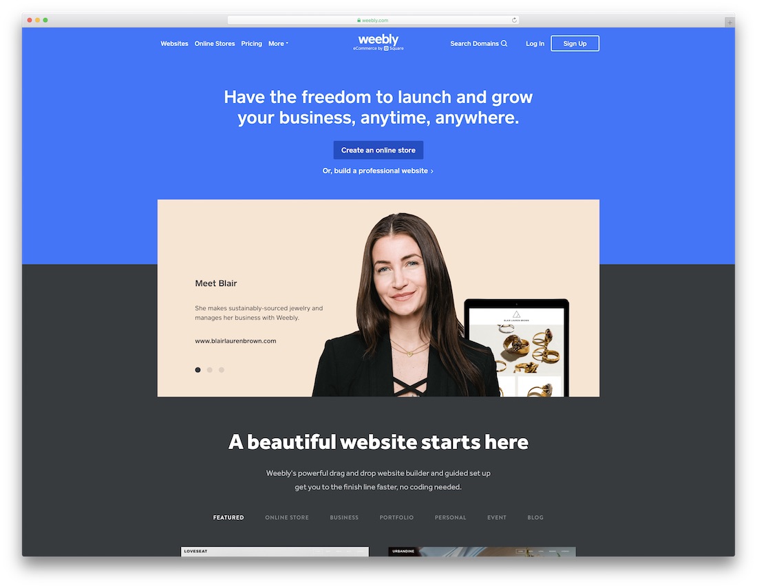 créateur de site web de mariage weebly