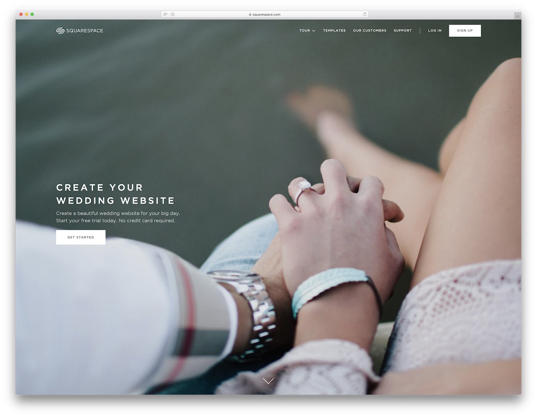 constructeur de site Web de mariage squarespace