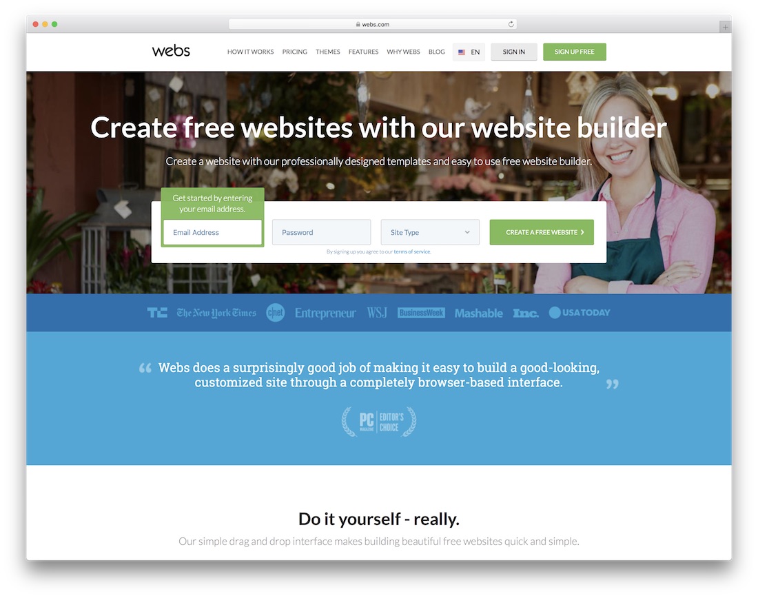 webs kostenloser responsiver Website-Builder