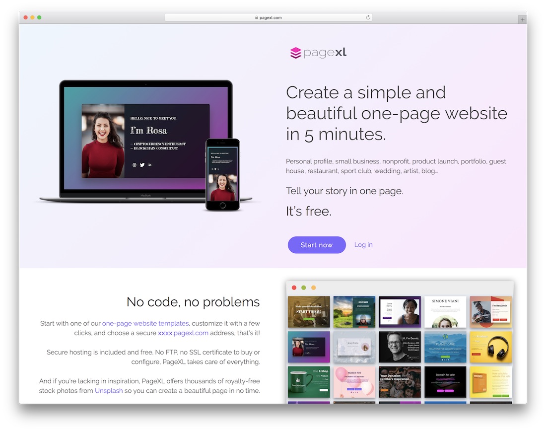 pagexl kostenloser responsiver Website-Builder