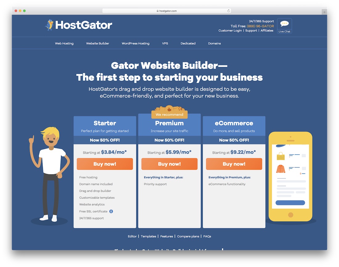 hostgator construtor de sites e hospedagem baratos