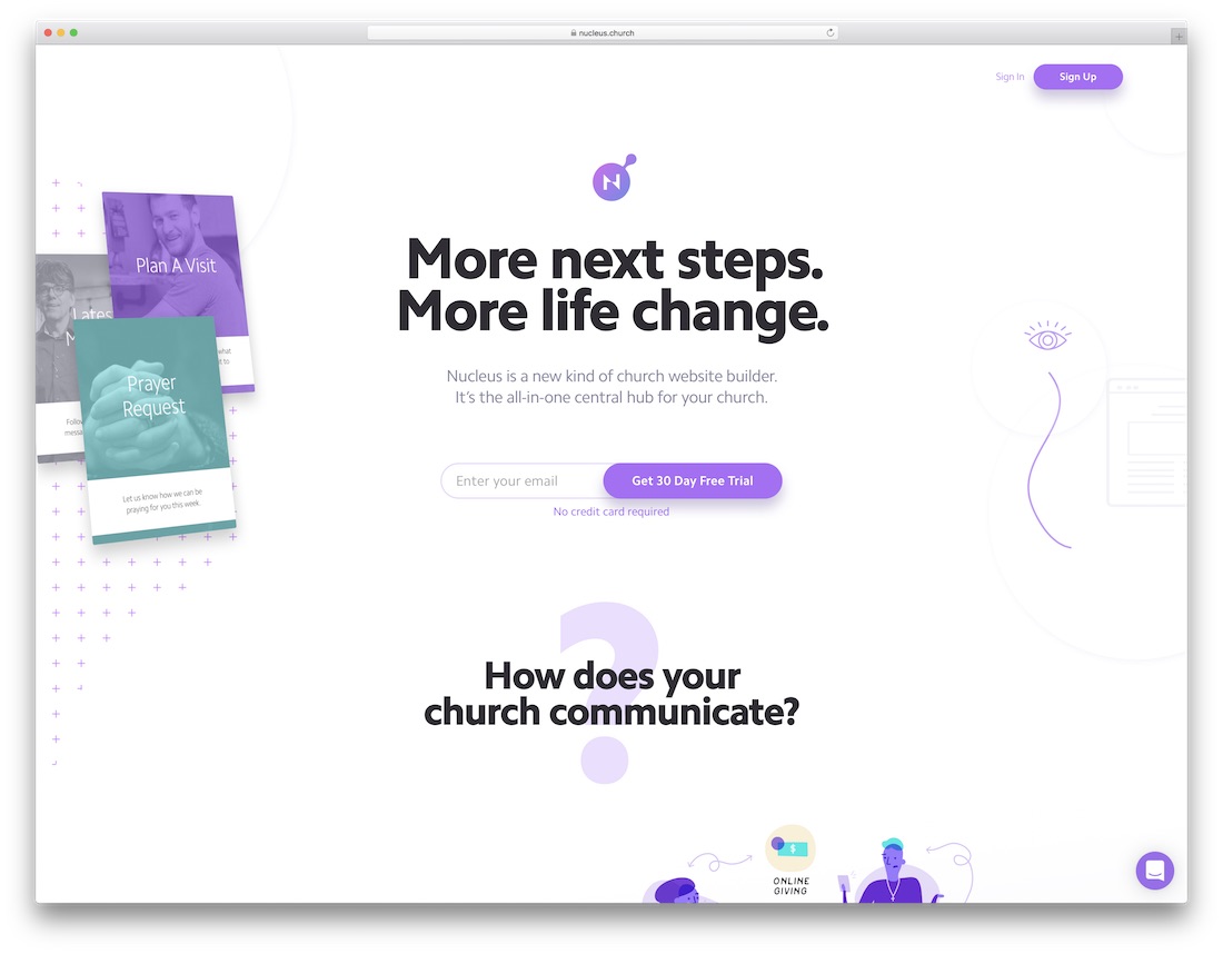 constructeur de site Web de l'église noyau