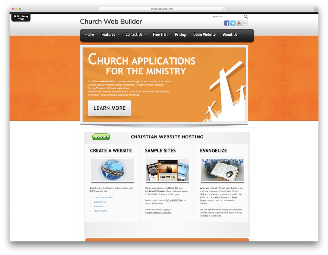 constructeur de sites Web d'église