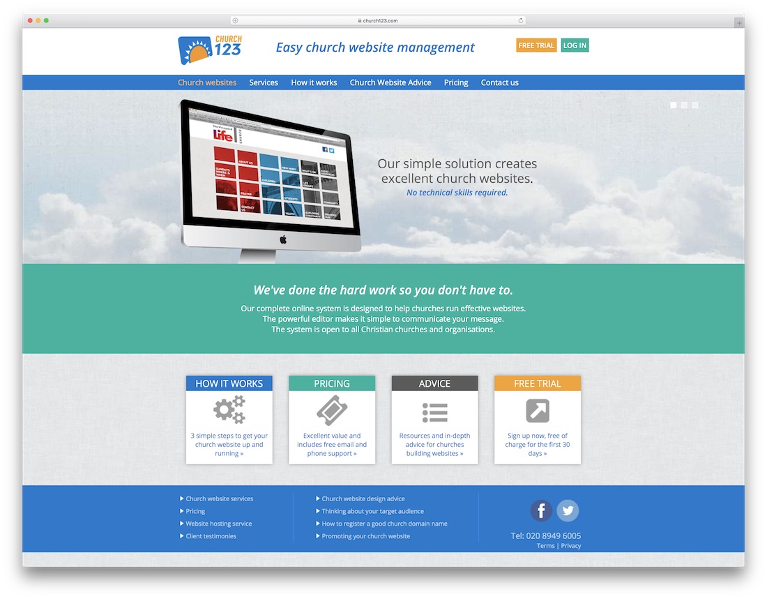constructeur de site Web church123