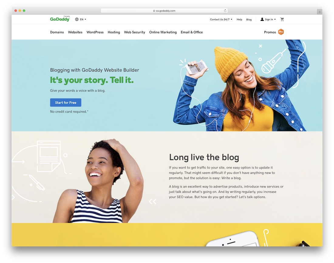 constructeur de site Web godaddy pour les blogs