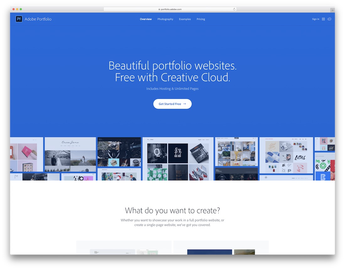 adobe portfolio kreator stron internetowych dla projektantów