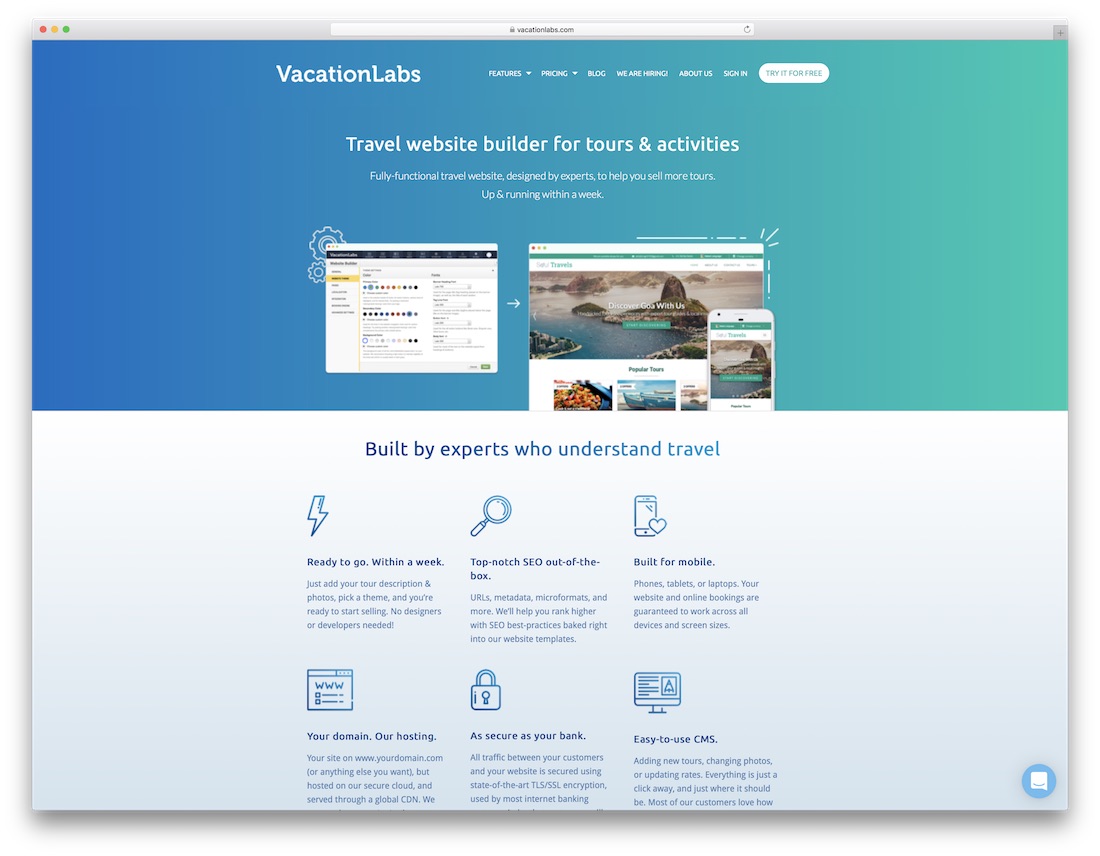 Strona internetowa hotelu vacationlabs