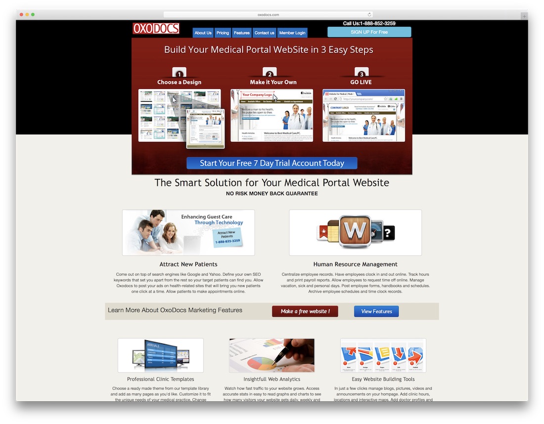 Oxodocs medizinischer Website-Builder