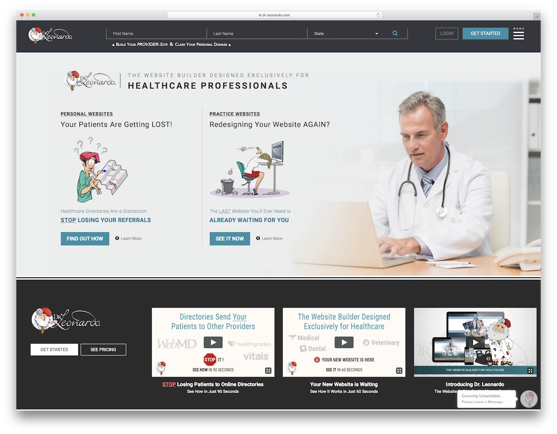 Dr. leonardo medizinischer Website-Builder