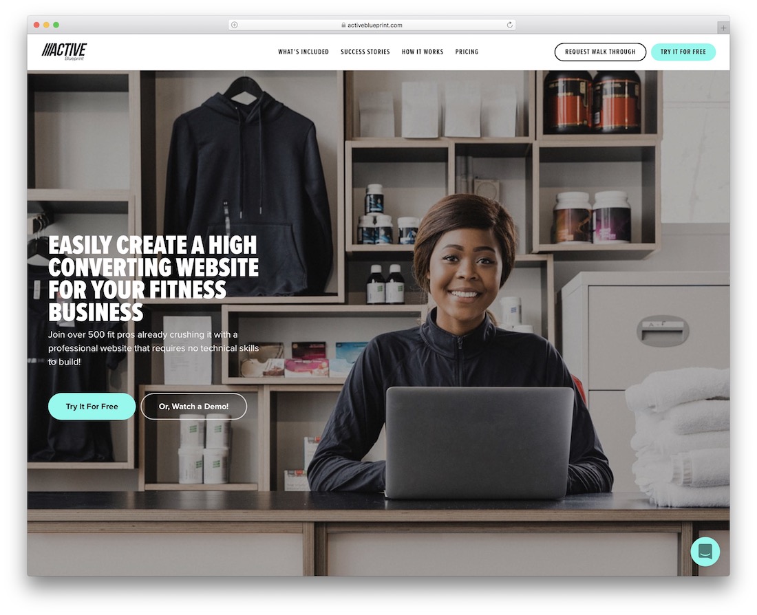 constructeur de site Web de plan directeur actif pour studio de fitness