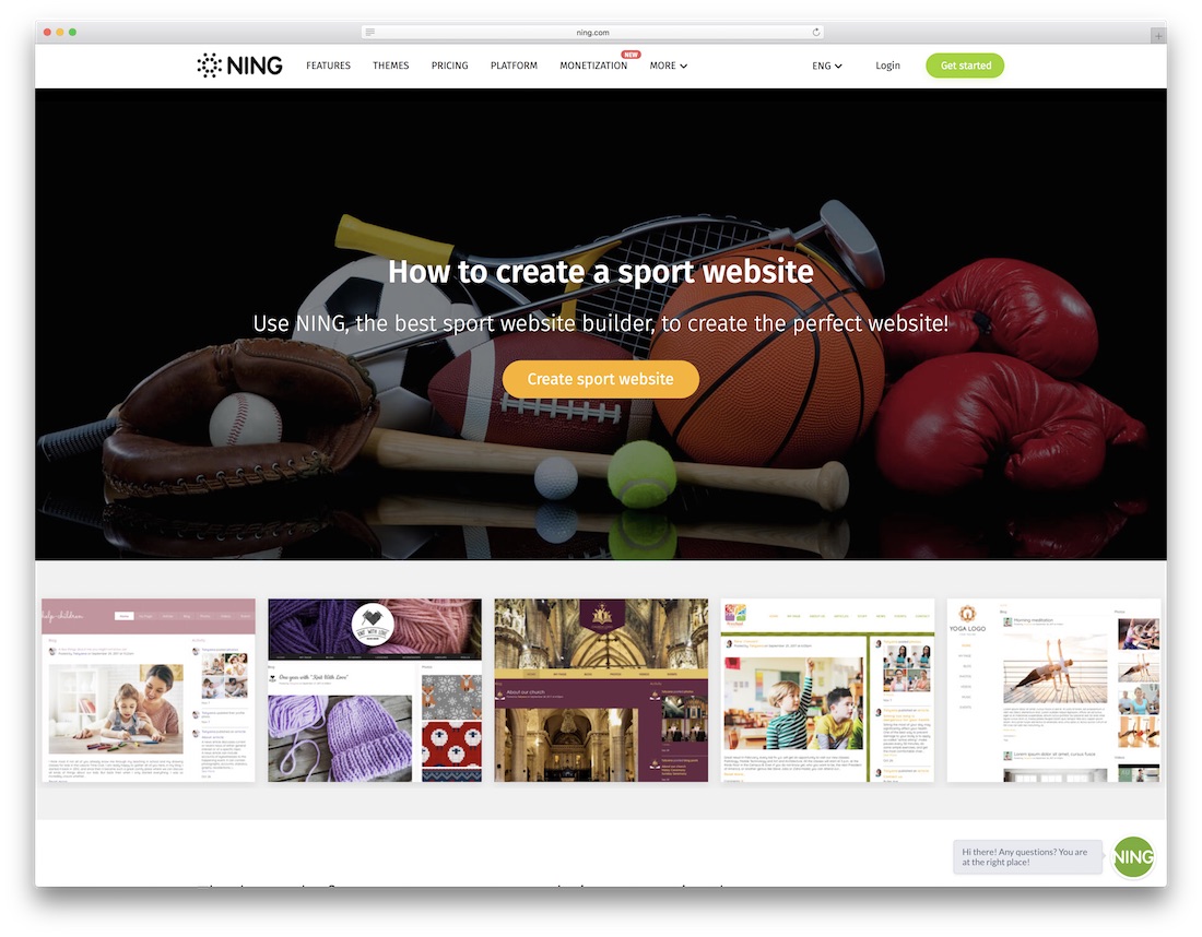 constructeur de site Web ning pour studio de fitness