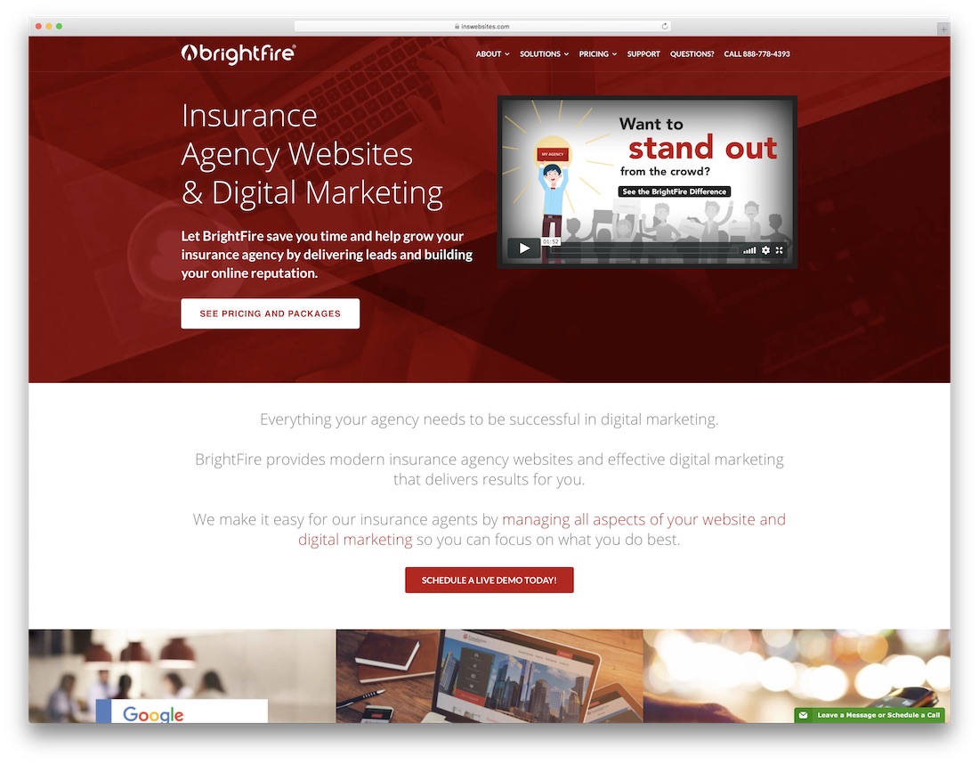Website-Builder für Brightfire-Versicherungen