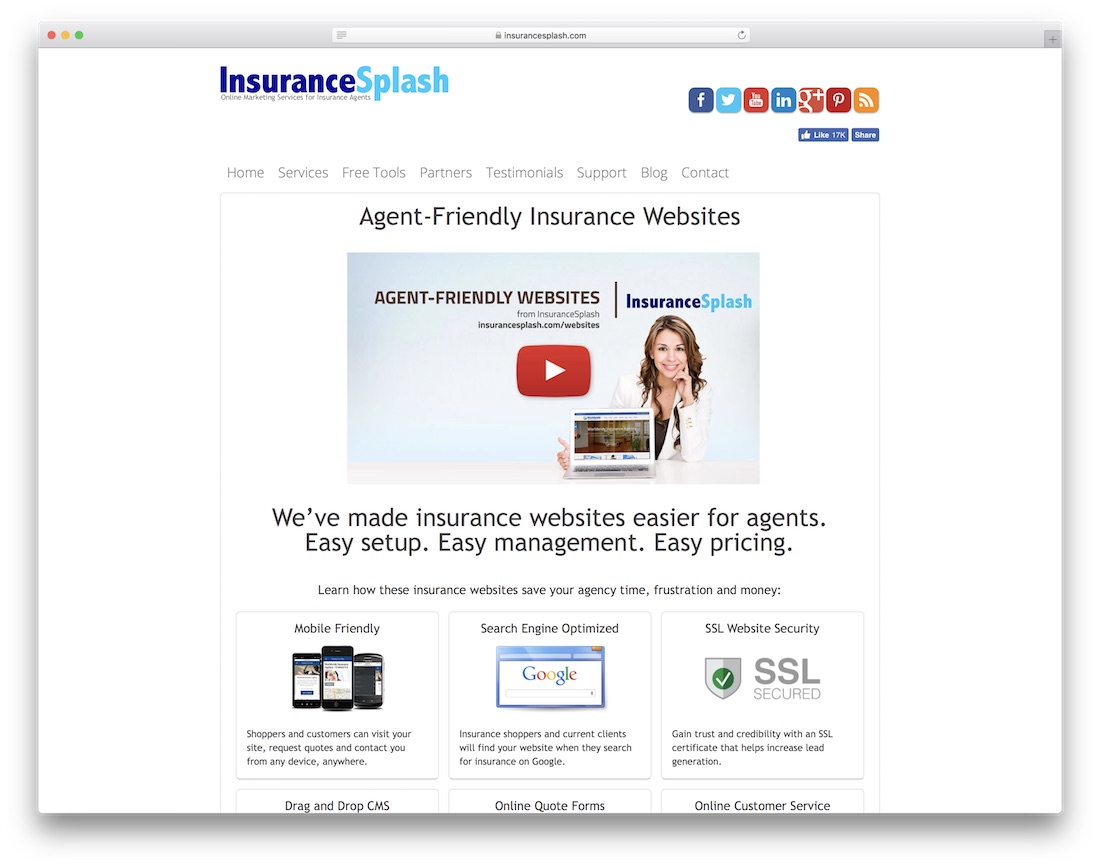 Insurancesplash Website-Builder für Versicherungen