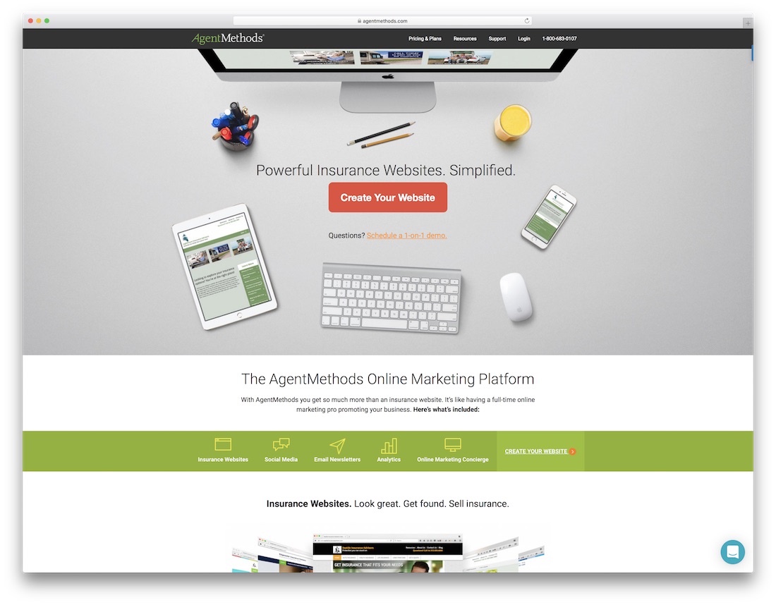 agentmethods Versicherungs-Website-Builder