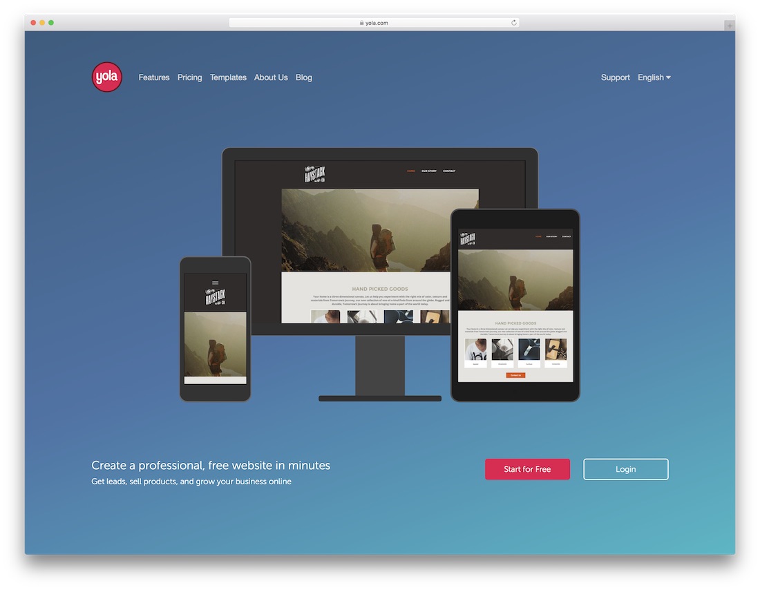 Yola bester Website-Builder für kleine Unternehmen