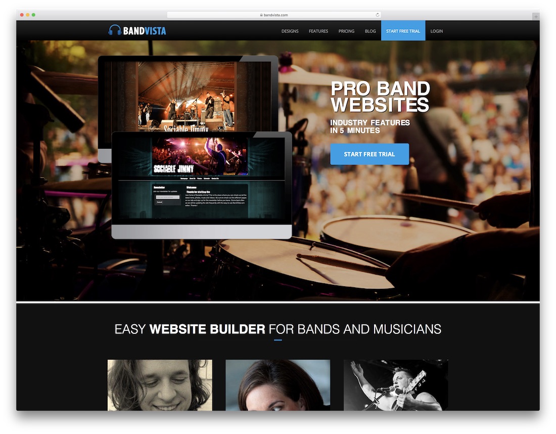 twórca strony internetowej dla muzyków bandvista