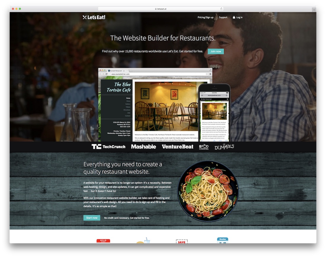 Kreator stron internetowych restauracji letseat